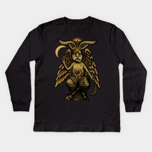 Rabphomet Occult Rabbit Baphomet Kids Long Sleeve T-Shirt